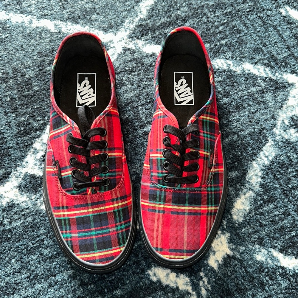 Vans Red Plaid Men's Shoes
